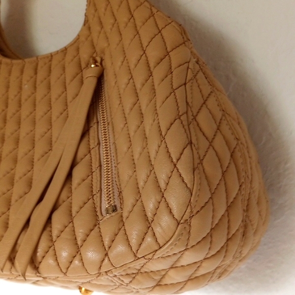 ERIC JAVITS SHOULDER BAG TAN LEATHER CHANEL DESIGN - Picture 2 of 11